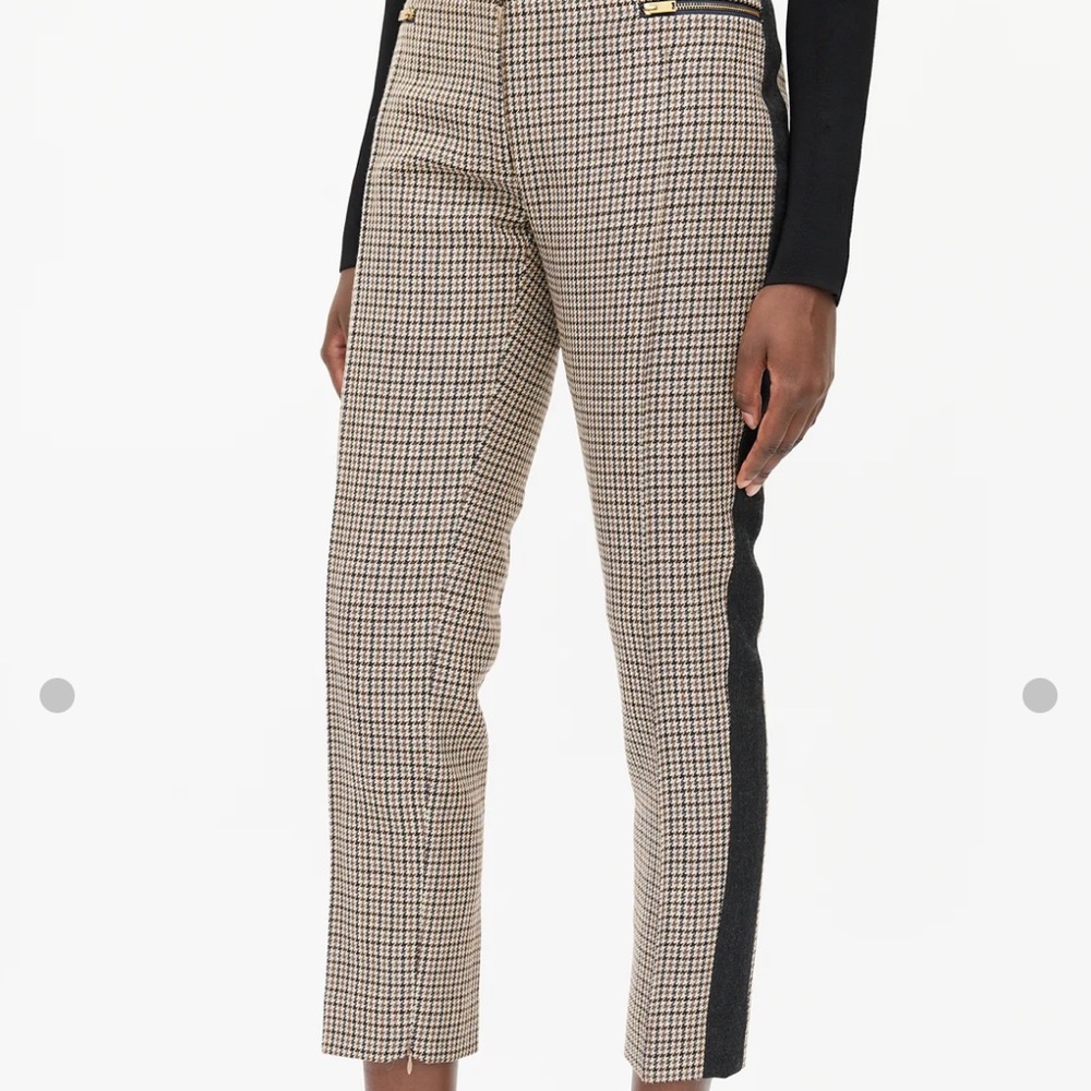 Celine trouser in beige and black houndstooth